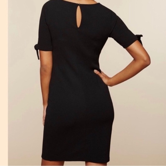 Motherhood Maternity Black Textured Tie Sleeve Keyhole Dress XL - Picture 2 of 7
